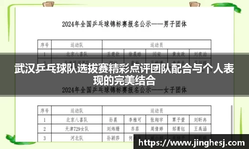 武汉乒乓球队选拔赛精彩点评团队配合与个人表现的完美结合